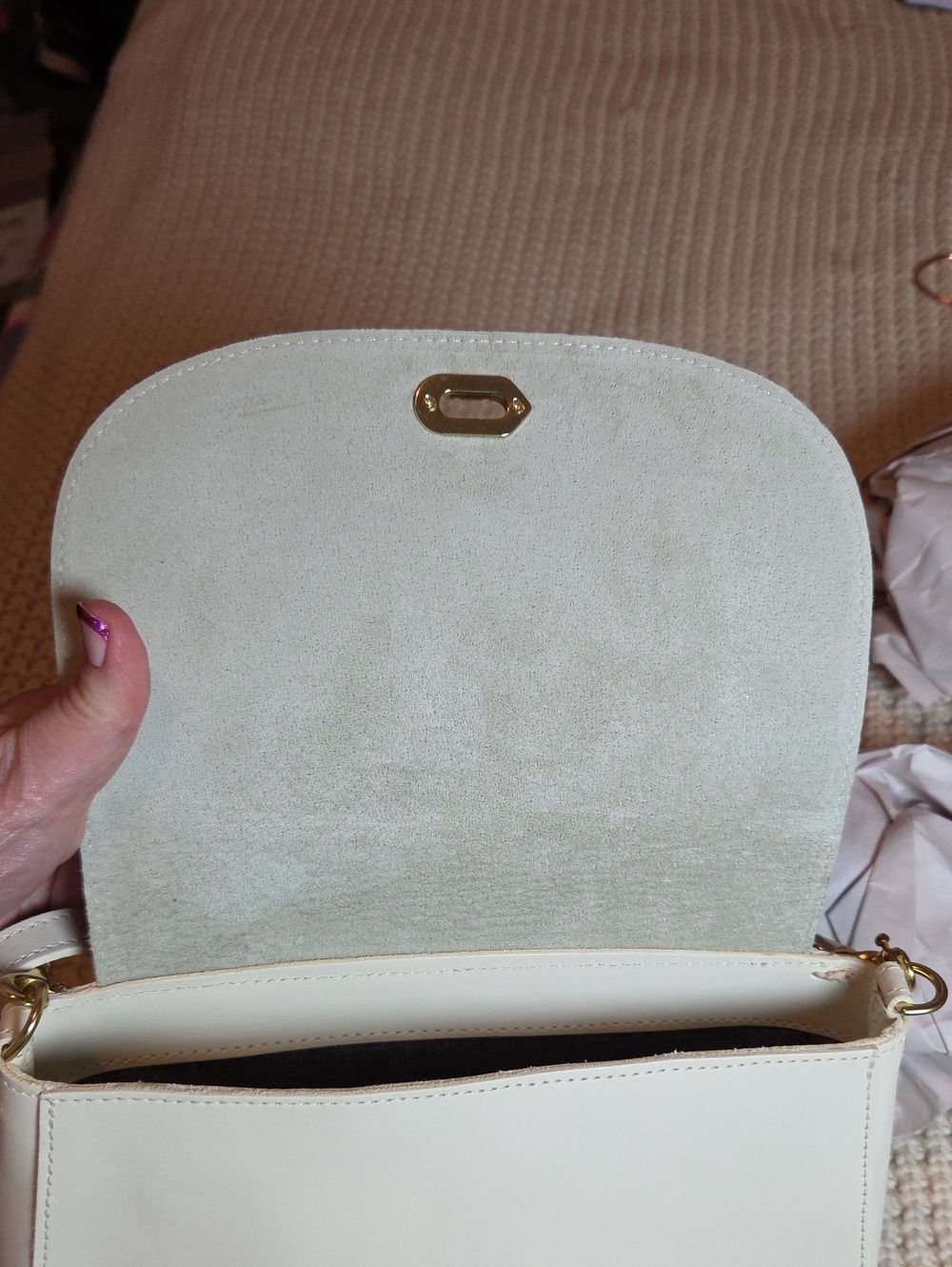 Clare V. Turnlock Louis Purse In Cream NWOT - Picture 12 of 15